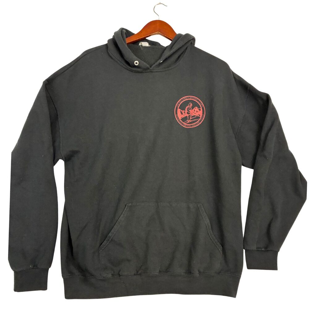 Jerzees NuBlend Black Ski Snowboard Graphic Hoodie XL Pullover Mountain Outdoor